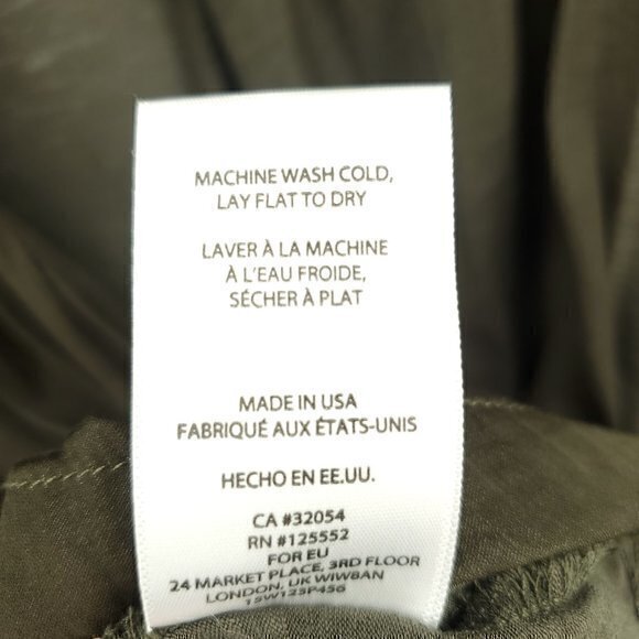 Anthropologie Dolan Long Sleeve Surplice/Faux Wrap Blouse 8 Olive Green - Picture 15 of 16